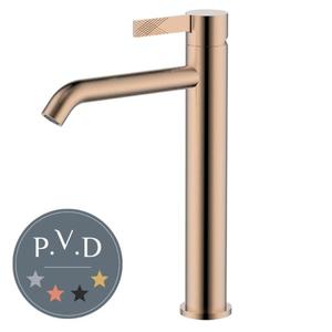 ברז לכיור רחצה פייה ארוכה צבע רוז גולד 53812554 סדרת אודם מדגל