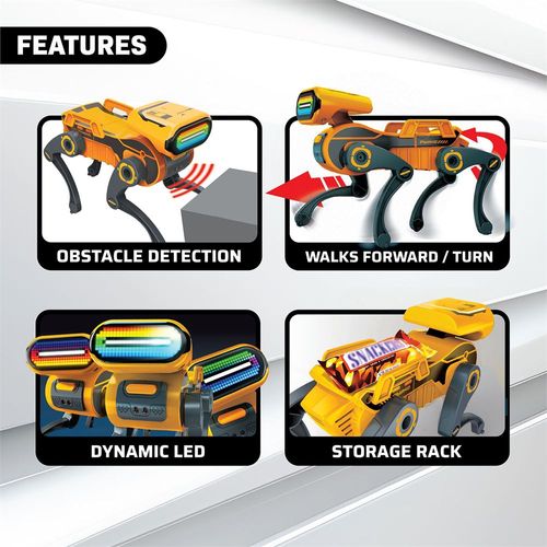 כלב רובוטי רובו אקספרס Robo Express עם שלט רחוק, אורות ומנגנון התחמקות ממכשולים