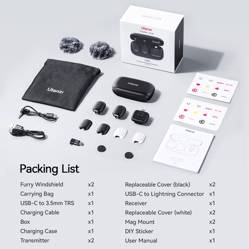 מערכת מיקרופונים אלחוטית ulanzi A30 wireless lavalier  