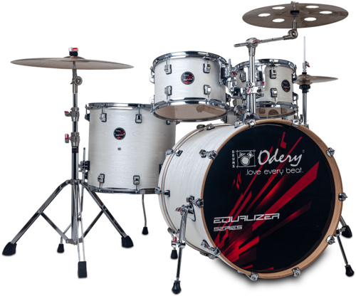 מערכת תופים 5 חלקים 22 אינץ' EQ-220W מסדרת Equalizer wrap בצבע Pure Lunar Waves מבית Odery-(Brazil)