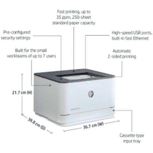 מדפסת לייזר שחור לבן HP LaserJet Pro 3002dw