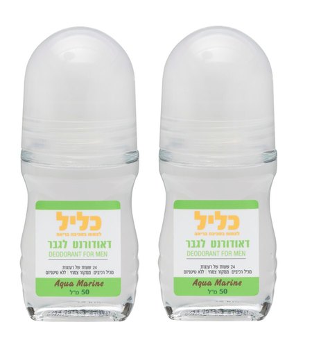 זוג דאודורנט טבעי לגבר ללא אלומיניום Aqua Marine 