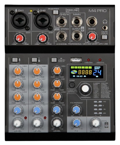 מיקסר 2 כניסות+ 1 סטריאו  PROLINE M4 PRO