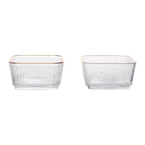 קערית זכוכית מרובעת פס זהב 250 מ