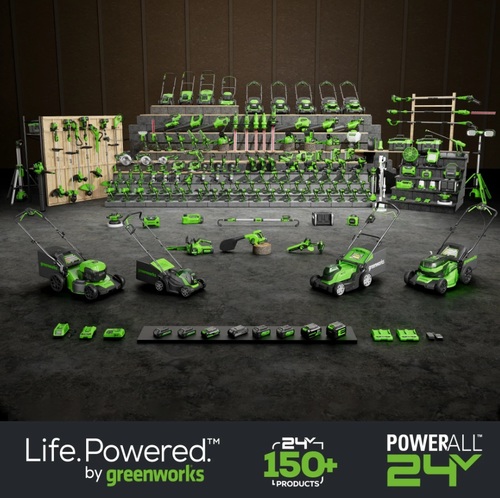 סוללת ליתיום GREENWORKS 24V 2.0Ah דור 2 דגם 99582-1 עם טעינה מהירה ותאי Panasonic