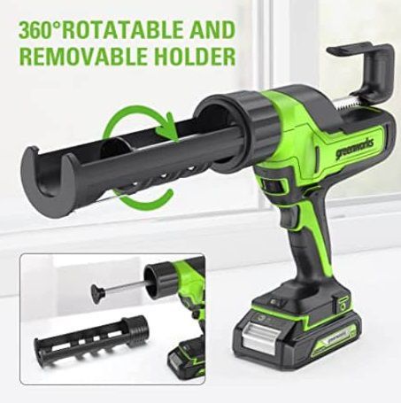 אקדח הזרקה נטען GREENWORKS 24V דגם 99637-1 עם כוח 2900 ניוטון, סוללת 2 אמפר ומטען מהיר