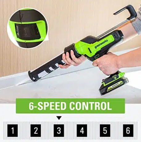 אקדח הזרקה נטען GREENWORKS 24V דגם 99637-1 עם כוח 2900 ניוטון, סוללת 2 אמפר ומטען מהיר