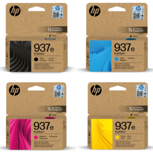 סט 4 ראשי דיו מקוריים HP 937e 