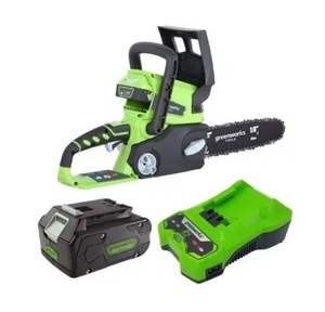 מסור שרשרת נטען "10 + סוללה 4 אמפר ומטען מהיר - GREENWORKS 99701-1-1 24V