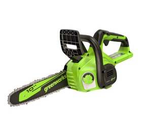 מסור שרשרת נטען 24V + שתי סוללות 2 אמפר ומטען מהיר - GREENWORKS 99701-2