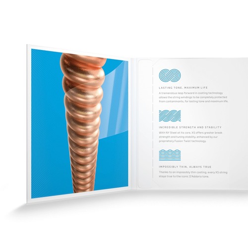 זוית נוספת D'Addario 12-53 Light Coated Acoustic Guitar Strings