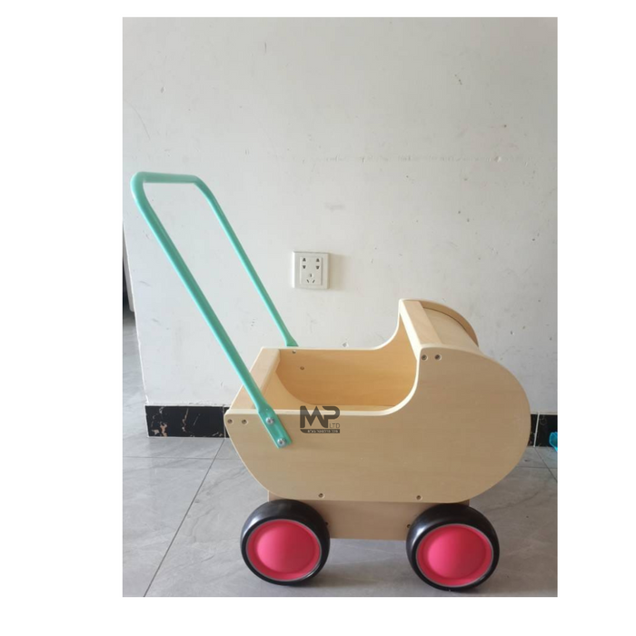 עגלת בובה שכיבה מעץ