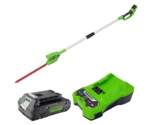 גוזם גדר חיה נטען GREENWORKS 24V דגם 99705-4 עם להב כפול 