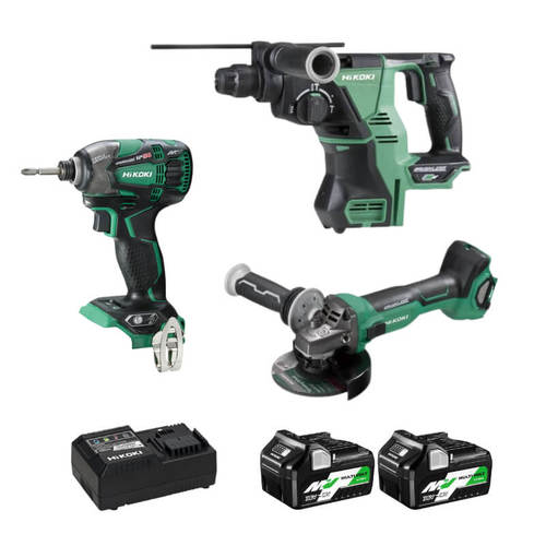 סט כלים נטענים 36V כולל 2 סוללות 5A ומטען מהיר בארגז דגם KC18DSL3 היקוקי Hikoki