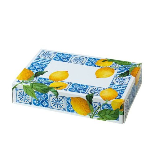 אריזה לעוגיות אריחים כחולים ולימון Decora