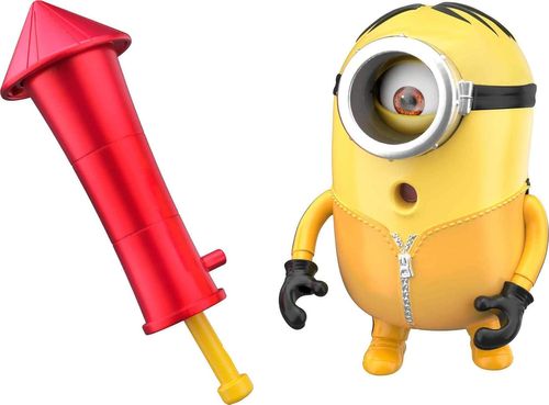 דמות של סטיוארט עם טיל זיקוקים מהסרט המיניונים: עלייתו של גרו