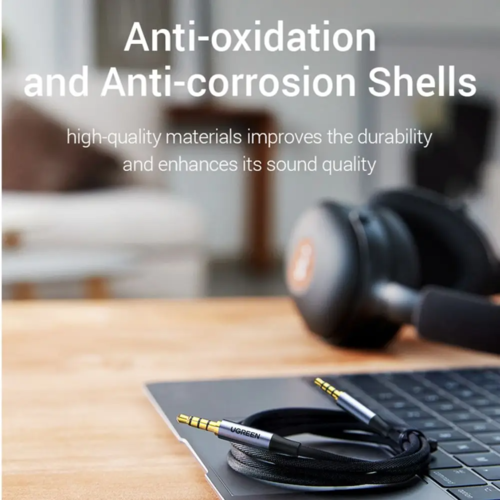 כבל אודיו איכותי UGREEN AUX AV183 כבל באורך 1 מטר עם מחברי 3.5 מ”מ