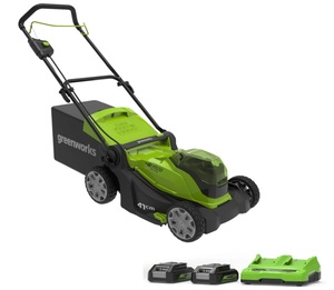 מכסחת דשא מקצועית נטענת 48V + שתי סוללות 2 אמפר ומטען כפול ! GREENWORKS 99722