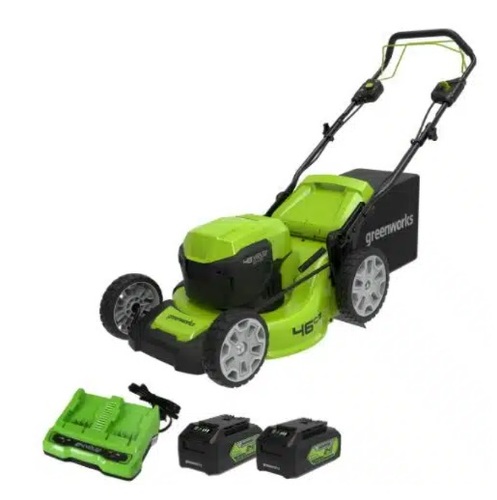 מכסחת דשא נטענת GREENWORKS 48V דגם 99724-2 עם מנוע Brushless, נסיעה עצמית, רוחב כיסוח 46 ס