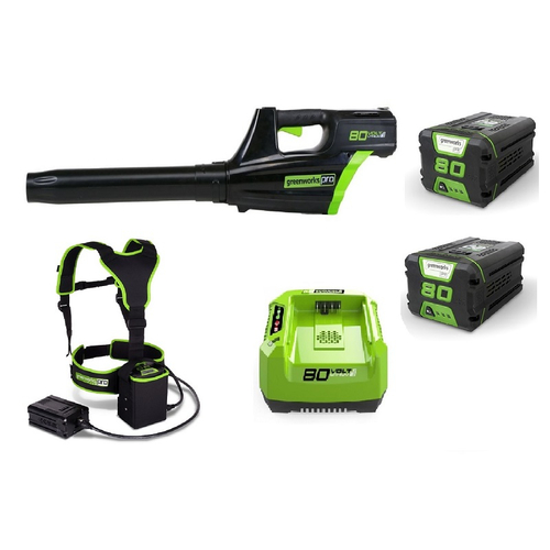 מפוח עלים נטען GREENWORKS PRO 80V דגם 99752/6 עם מנוע Brushless, מהירות 233 קמ