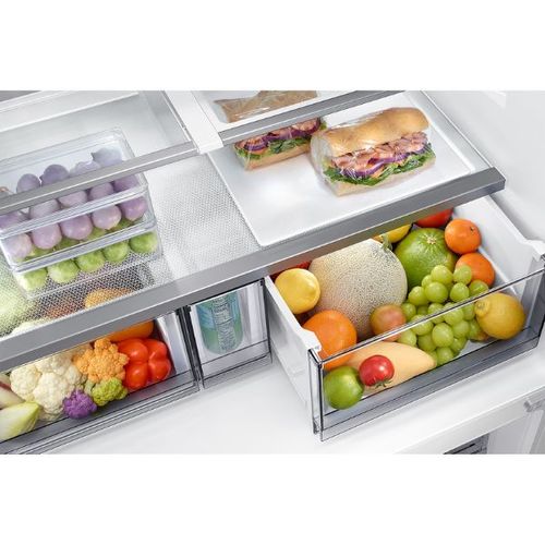 מקרר 4 דלתות 619 ליטר Samsung BESPOKE RF70DB9125WH זכוכית לבנה