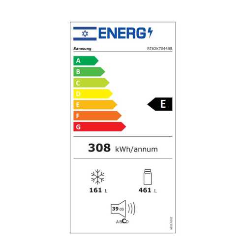 מקרר מקפיא עליון 622 ליטר Samsung RT62K7044BS בלק סטיל
