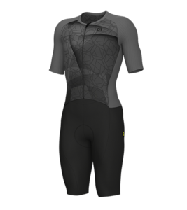 חליפת טריאתלון גברים ALE BEYOND TRIATHLON SUIT שחור-אפור אלסטית טכנית אוורירית ומנדפת מאוד