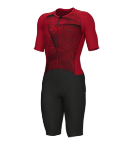 חליפת טריאתלון גברים ALE BEYOND TRIATHLON SUIT שחור-בורדו אלסטית טכנית אוורירית ומנדפת מאוד