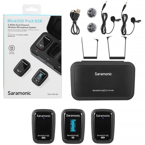 ערכת 2 משדרים מקליטים ומקלט אלחוטיים Saramonic Blink 500 ProX B2R
