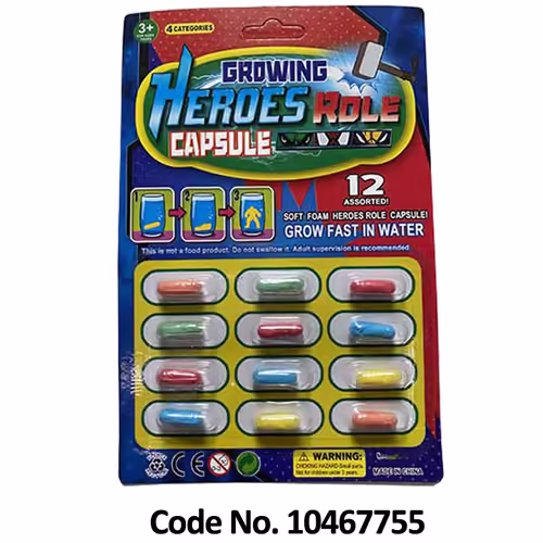 12 קפסולות גדלות במים - גיבורי על
