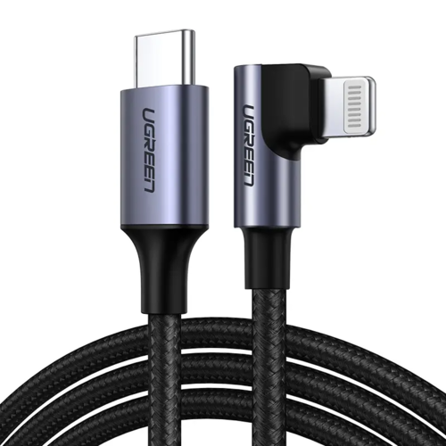 כבל USB -C לLightning בזווית 90 מעלות אורך 1.5 מטר