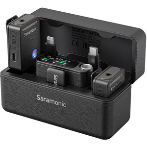 Saramonic Ultra מערכת זוג מיקרופוני דש אלחוטיים מקצועיים למצלמות וסמארטפונים