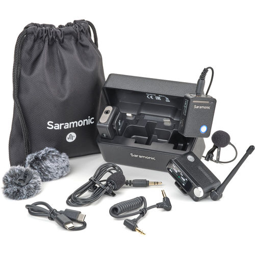 Saramonic Ultra מערכת זוג מיקרופוני דש אלחוטיים מקצועיים למצלמות וסמארטפונים