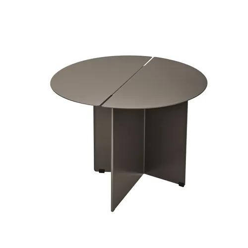 שולחן צד יפני עגול חום מטאלי ORU Side table M