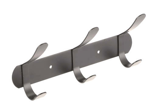 קולב מגבות 3 ווים Set & Stick עגול אפור מטאלי