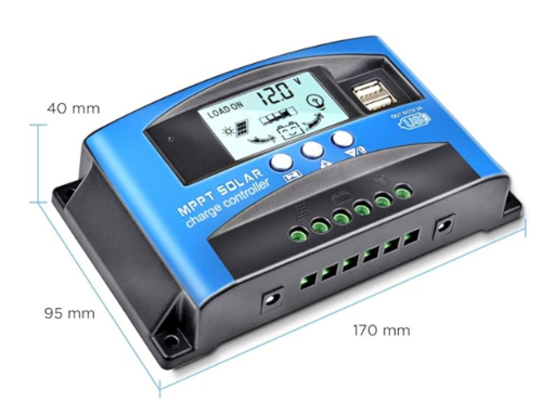 בקר לפנל סולארי 2*USB MPPT 100A עם תצוגה LCD