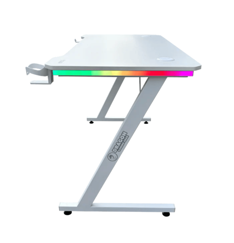 שולחן גיימינג Dragon TZ RGB 120cm, צבע לבן, שנה אחריות יבואן רשמי