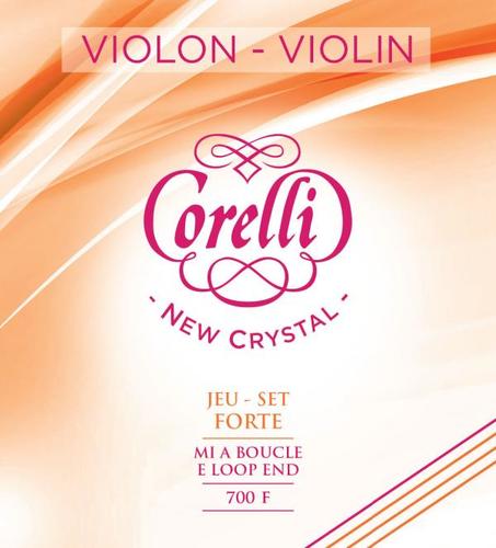 סט מיתרים לכינור - מיתר 1 לולאה ללא כדורית CORELLI 700F NEW CRYSTAL violin high tension