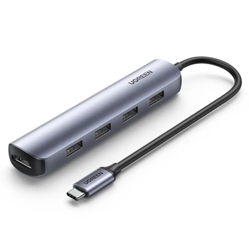 מתאם HDMI עם 4 כניסות USB-A בחיבור Type C