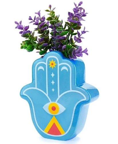 אגרטל חמסה צבעוני Lucky Hand – כחול