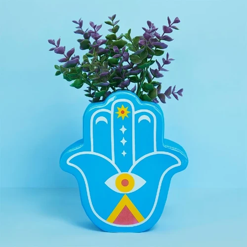 אגרטל חמסה צבעוני Lucky Hand – כחול