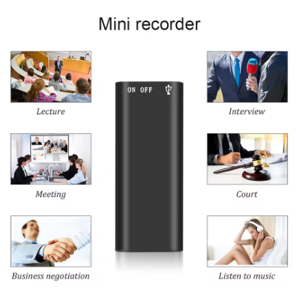 מכשיר הקלטה מיני 32GB עם הפעלה קולית