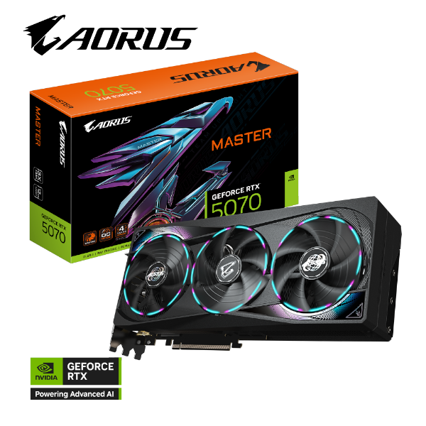 כ.מסך GIGABYTE AORUS GeForce RTX 5070 MASTER 12G