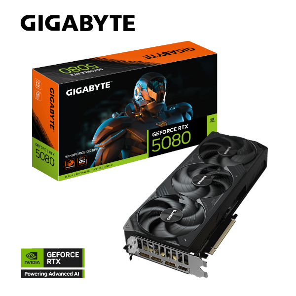 כ.מסך GIGABYTE GeForce RTX 5080 WINDFORCE OC SFF 16G