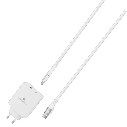 מטען קיר 65W עם כבל USB-C וטעינה מהירה Miracase - לבן