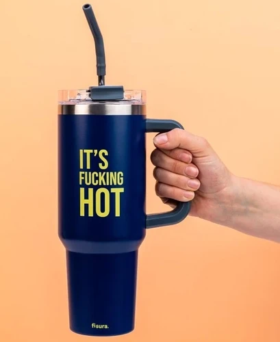 כוס תרמית ענקית עם קשית It’s Fucking Hot