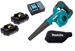 מפוח שואב 18V נטען 3.2 מ"ק/דקה עם 2 סוללות 1.5AH ומטען MAKITA DUB185 מקיטה