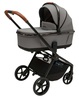 עגלת תינוק משולבת סיילו פלטיניום 2025 CIELO Platinum - שלדת כרום מושחר- ריפוד אפור ידית חומה ספורטליין