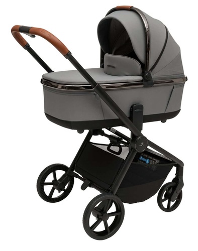 עגלת תינוק משולבת סיילו פלטיניום 2025 CIELO Platinum - שלדת כרום מושחר- ריפוד אפור ידית חומה ספורטליין