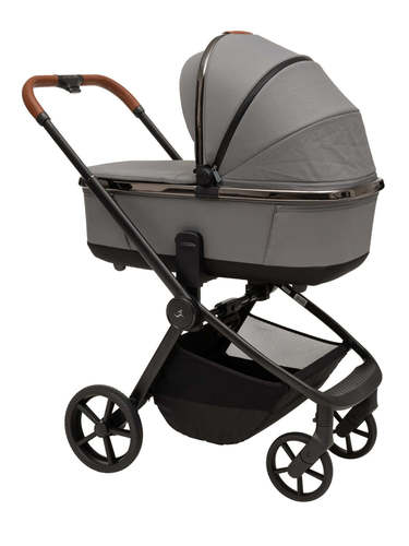 עגלת תינוק משולבת סיילו פלטיניום 2025 CIELO Platinum - שלדת כרום מושחר- ריפוד אפור ידית חומה ספורטליין
